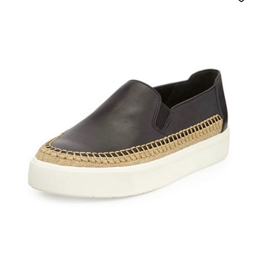 ❤️VINCE Bates Leather Platform Sneakers Womens size 7/EU 37.5 VGUC MSRP:$250